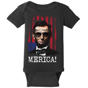 Merica Abe Lincoln Baby Bodysuit