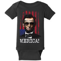 Merica Abe Lincoln Baby Bodysuit