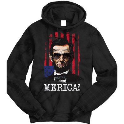 Merica Abe Lincoln Tie Dye Hoodie