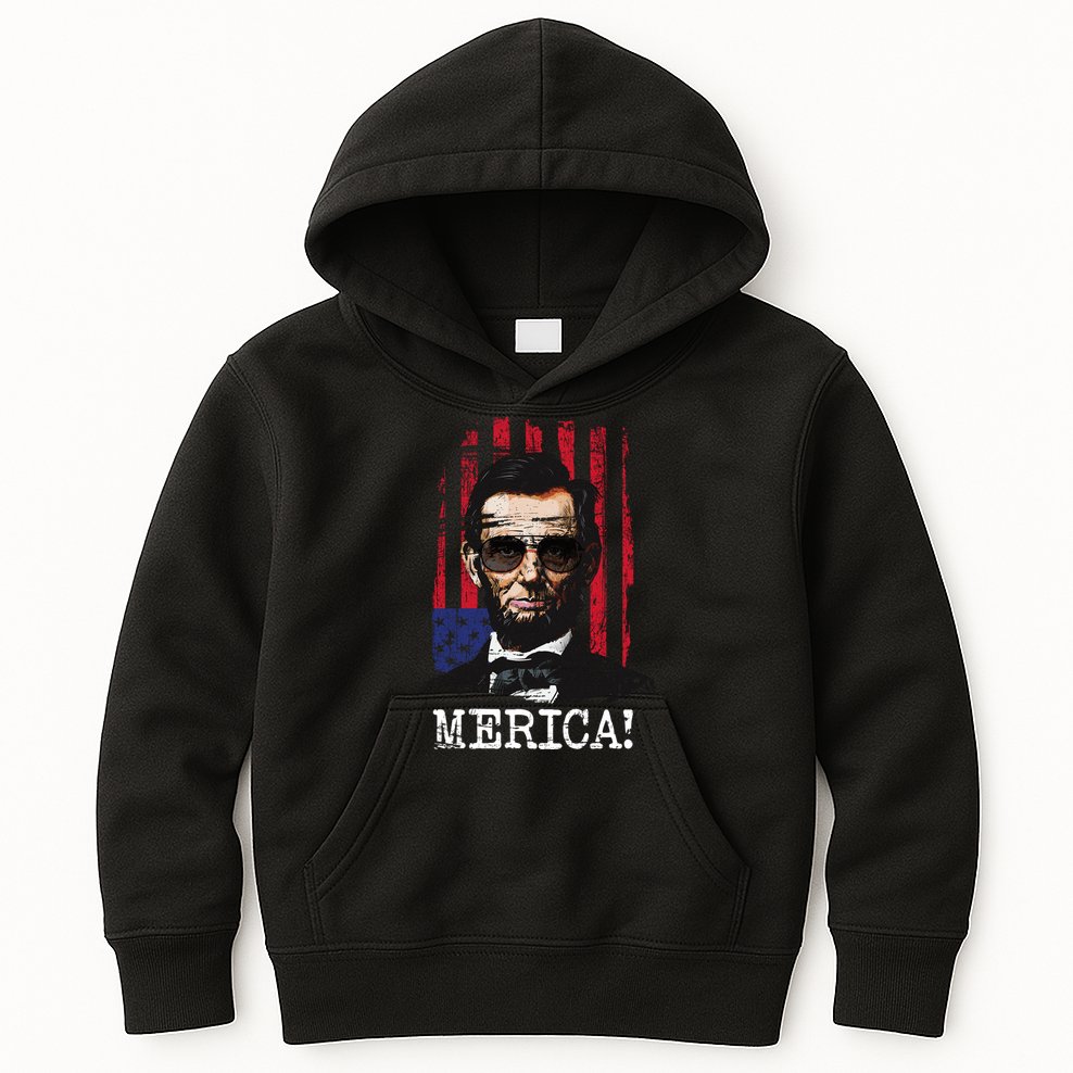 Merica Abe Lincoln Kids Hoodie