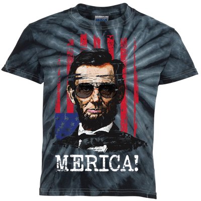 Merica Abe Lincoln Kids Tie-Dye T-Shirt