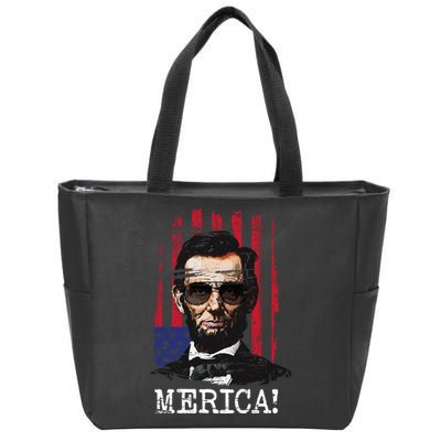 Merica Abe Lincoln Zip Tote Bag