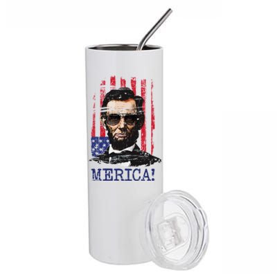 Merica Abe Lincoln Stainless Steel Tumbler