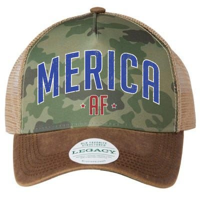 Merica AF Distressed USA Logo Legacy Tie Dye Trucker Hat