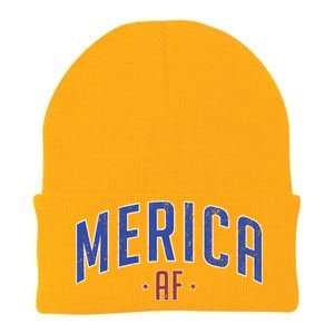 Merica AF Distressed USA Logo Knit Cap Winter Beanie