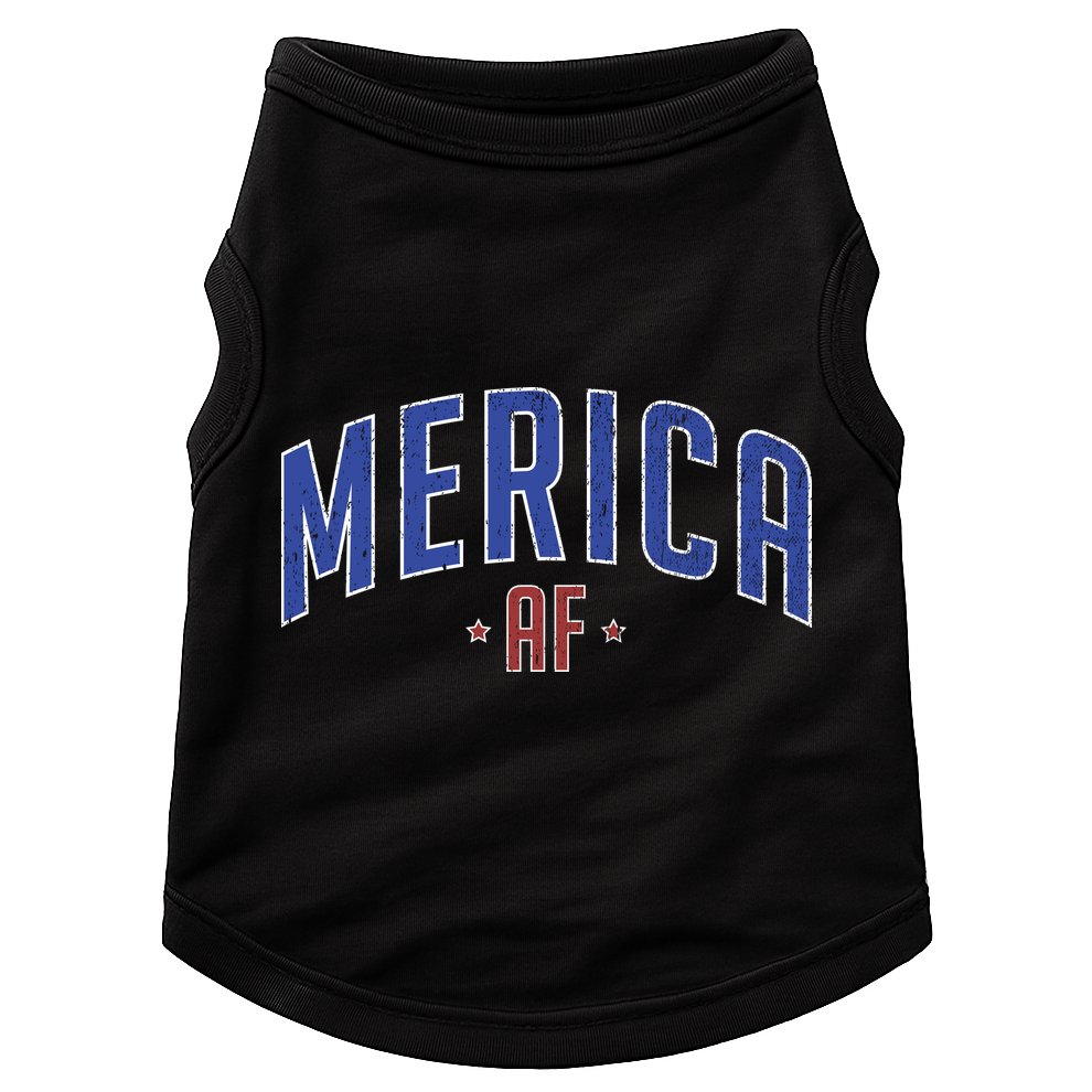 Merica AF Distressed USA Logo Doggie Tank