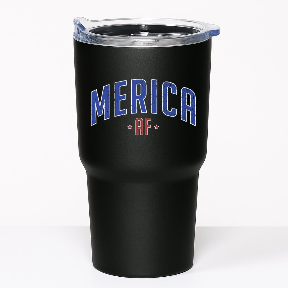 Merica AF Distressed USA Logo Tumbler