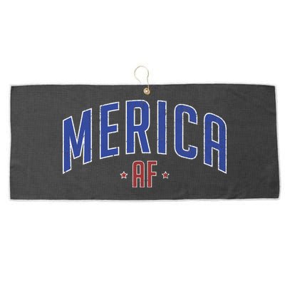 Merica AF Distressed USA Logo Large Microfiber Waffle Golf Towel