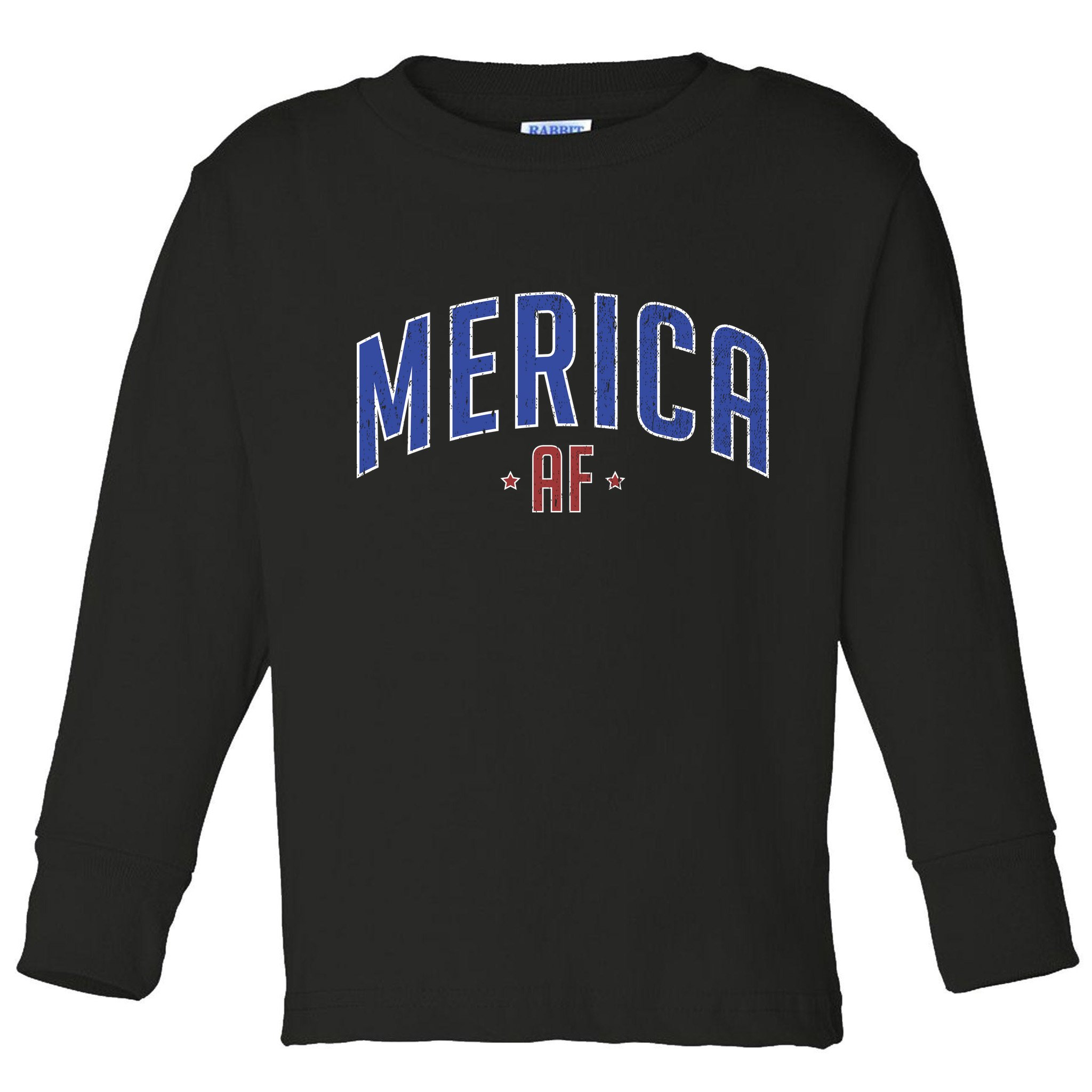 Merica AF Distressed USA Logo Toddler Long Sleeve Shirt