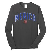 Merica AF Distressed USA Logo Long Sleeve Shirt