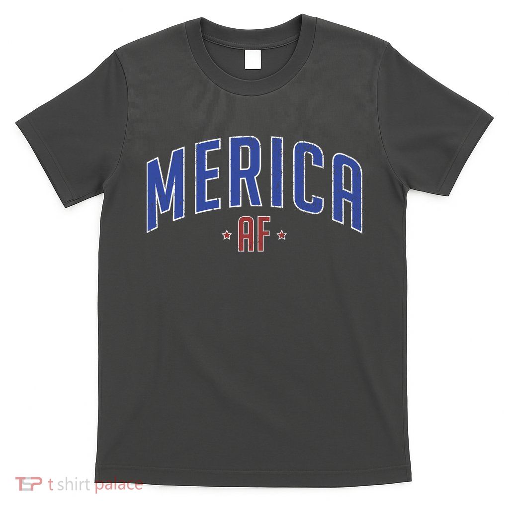 Merica AF Distressed USA Logo T-Shirt