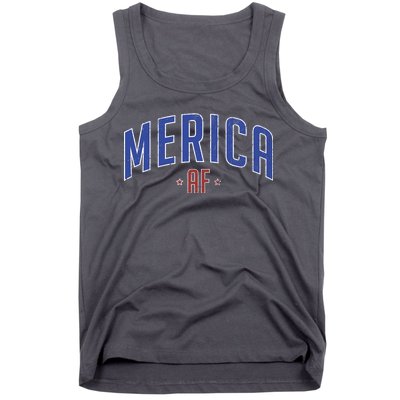 Merica AF Distressed USA Logo Tank Top