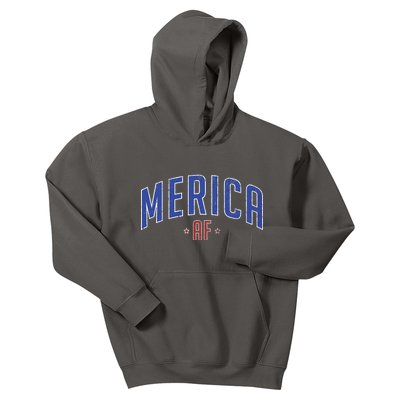 Merica AF Distressed USA Logo Kids Hoodie