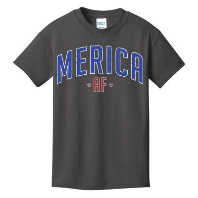 Merica AF Distressed USA Logo Kids T-Shirt