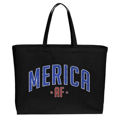 Merica AF Distressed USA Logo Cotton Canvas Jumbo Tote