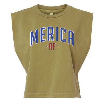 Merica AF Distressed USA Logo Garment-Dyed Women's Muscle Tee