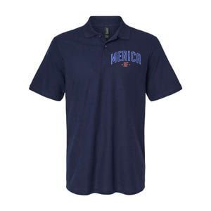 Merica AF Distressed USA Logo Softstyle Adult Sport Polo