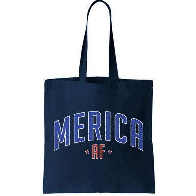 Merica AF Distressed USA Logo Tote Bag