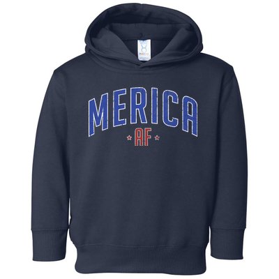 Merica AF Distressed USA Logo Toddler Hoodie