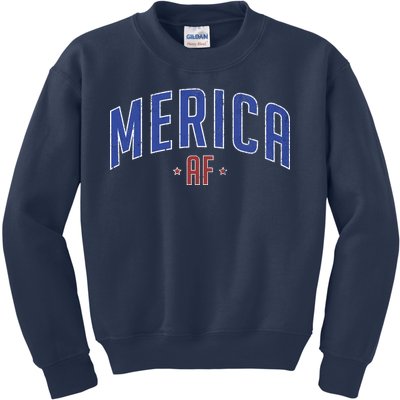 Merica AF Distressed USA Logo Kids Sweatshirt