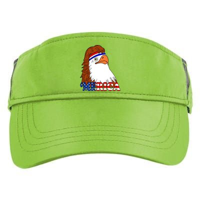 Merica Bald Eagle Retro USA Flag Adult Drive Performance Visor