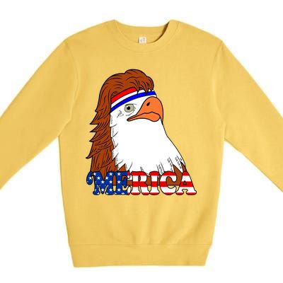 Merica Bald Eagle Retro USA Flag Premium Crewneck Sweatshirt