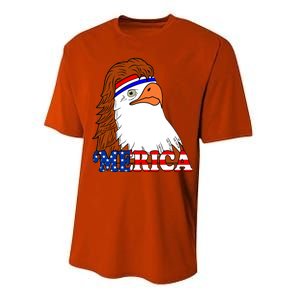 Merica Bald Eagle Retro USA Flag Performance Sprint T-Shirt