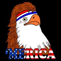 Merica Bald Eagle Retro USA Flag Cooling Performance Crew T-Shirt