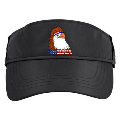 Merica Bald Eagle Retro USA Flag Adult Drive Performance Visor