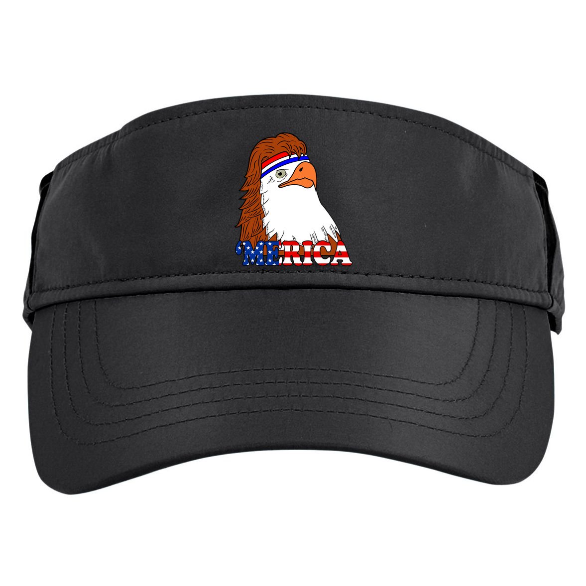 Merica Bald Eagle Retro USA Flag Adult Drive Performance Visor