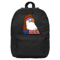 Merica Bald Eagle Retro USA Flag 16 in Basic Backpack