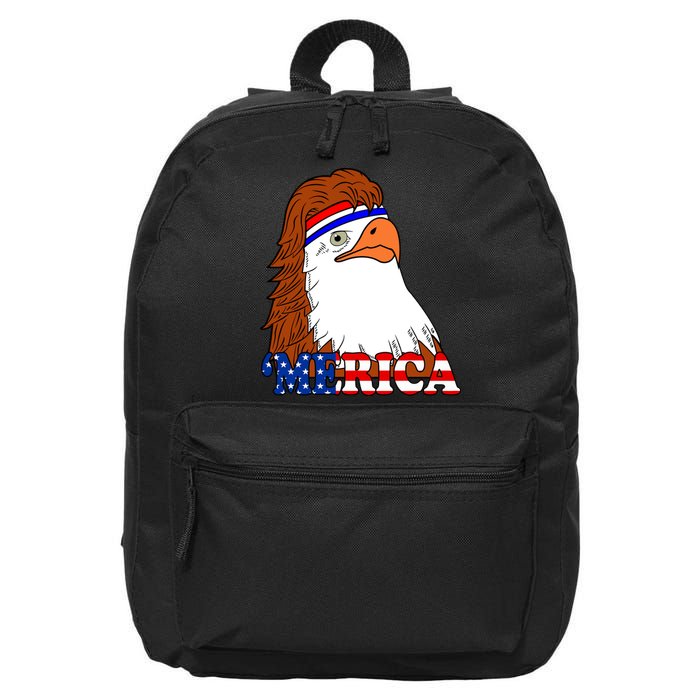 Merica Bald Eagle Retro USA Flag 16 in Basic Backpack
