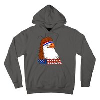 Merica Bald Eagle Retro USA Flag Hoodie