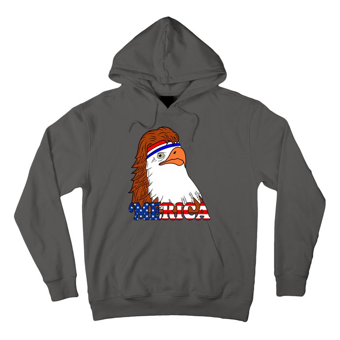 Merica Bald Eagle Retro USA Flag Hoodie