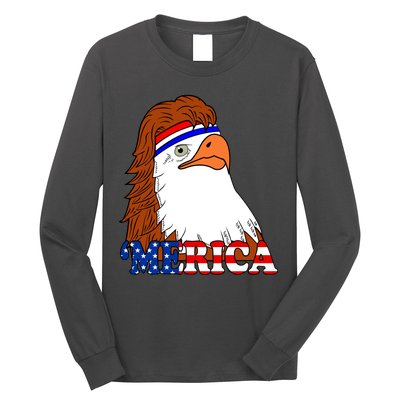 Merica Bald Eagle Retro USA Flag Long Sleeve Shirt