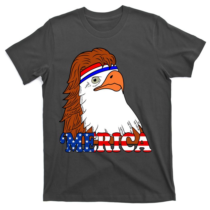 Merica Bald Eagle Retro USA Flag T-Shirt