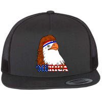 Merica Bald Eagle Retro USA Flag Flatbill Hat