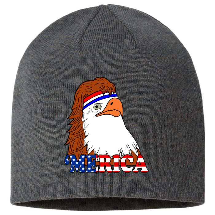 Merica Bald Eagle Retro USA Flag Sustainable Beanie