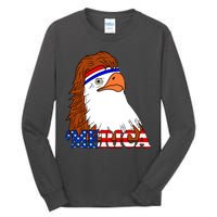 Merica Bald Eagle Retro USA Flag Tall Long Sleeve T-Shirt