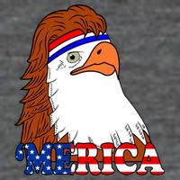 Merica Bald Eagle Retro USA Flag Poster
