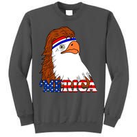 Merica Bald Eagle Retro USA Flag Tall Sweatshirt