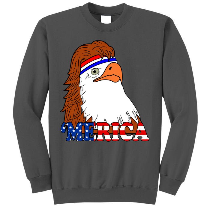 Merica Bald Eagle Retro USA Flag Tall Sweatshirt