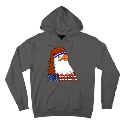 Merica Bald Eagle Retro USA Flag Tall Hoodie