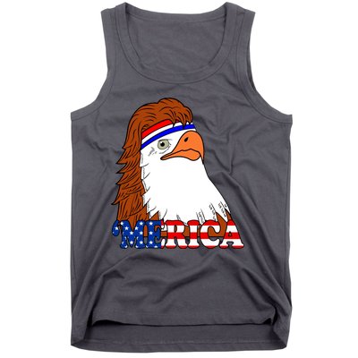 Merica Bald Eagle Retro USA Flag Tank Top