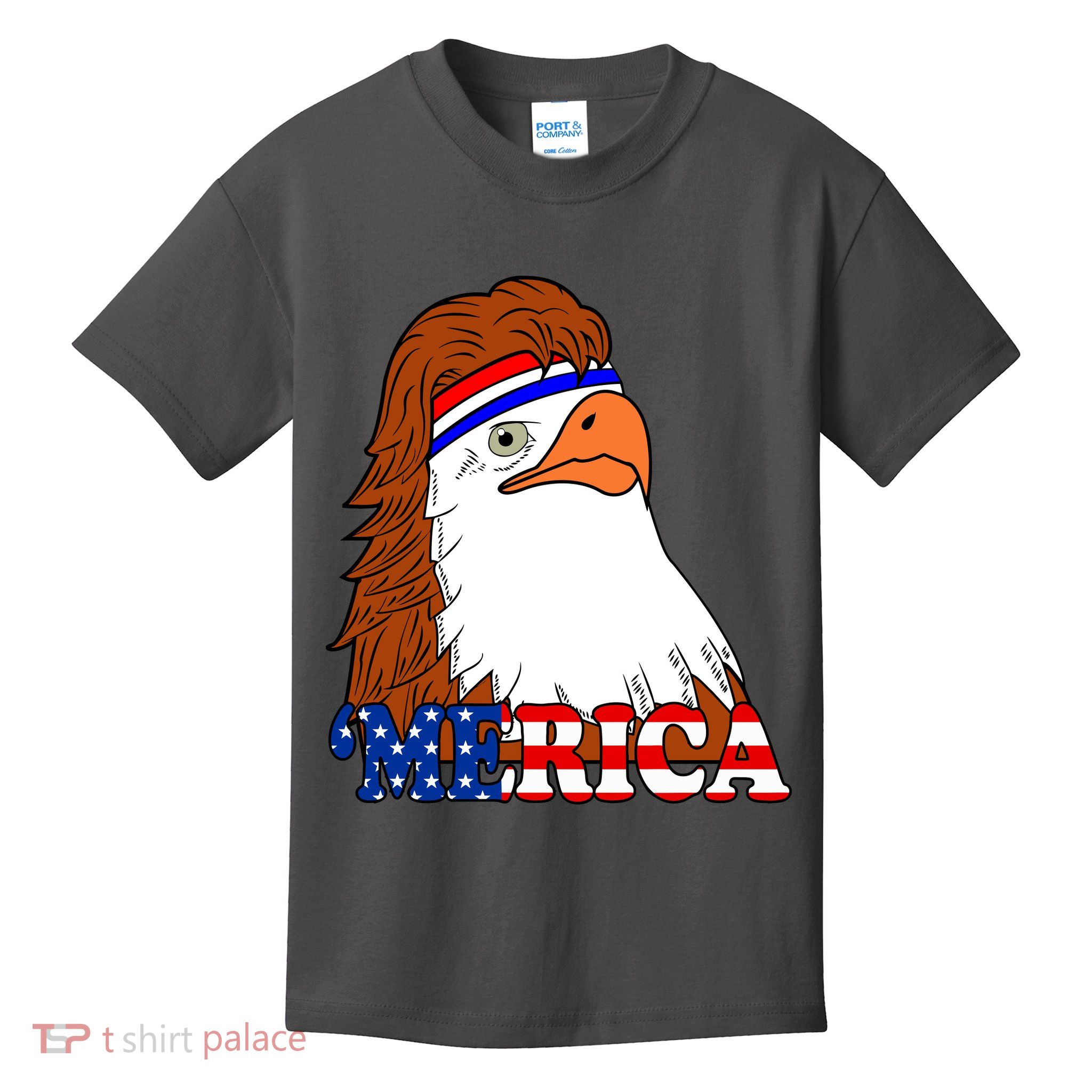 Merica Bald Eagle Retro USA Flag Kids T-Shirt