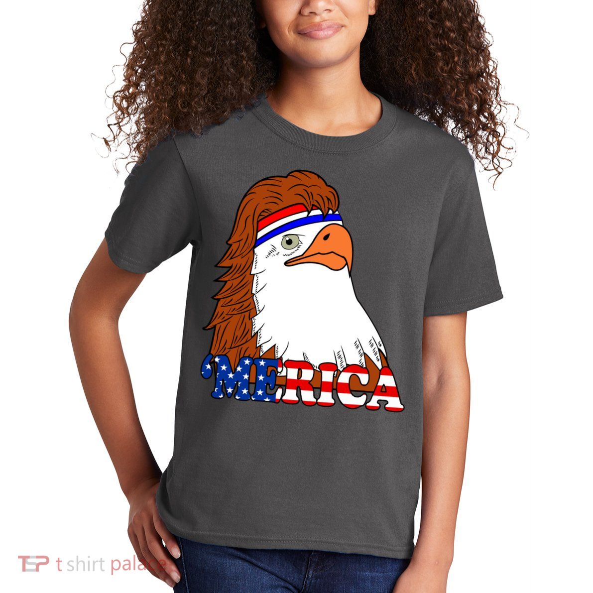 Merica Bald Eagle Retro USA Flag Kids T-Shirt