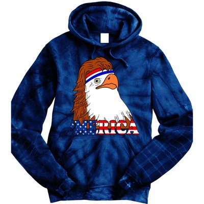 Merica Bald Eagle Retro USA Flag Tie Dye Hoodie