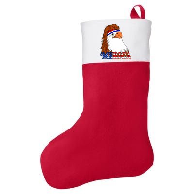 Merica Bald Eagle Retro USA Flag Felt Holiday Christmas Stocking