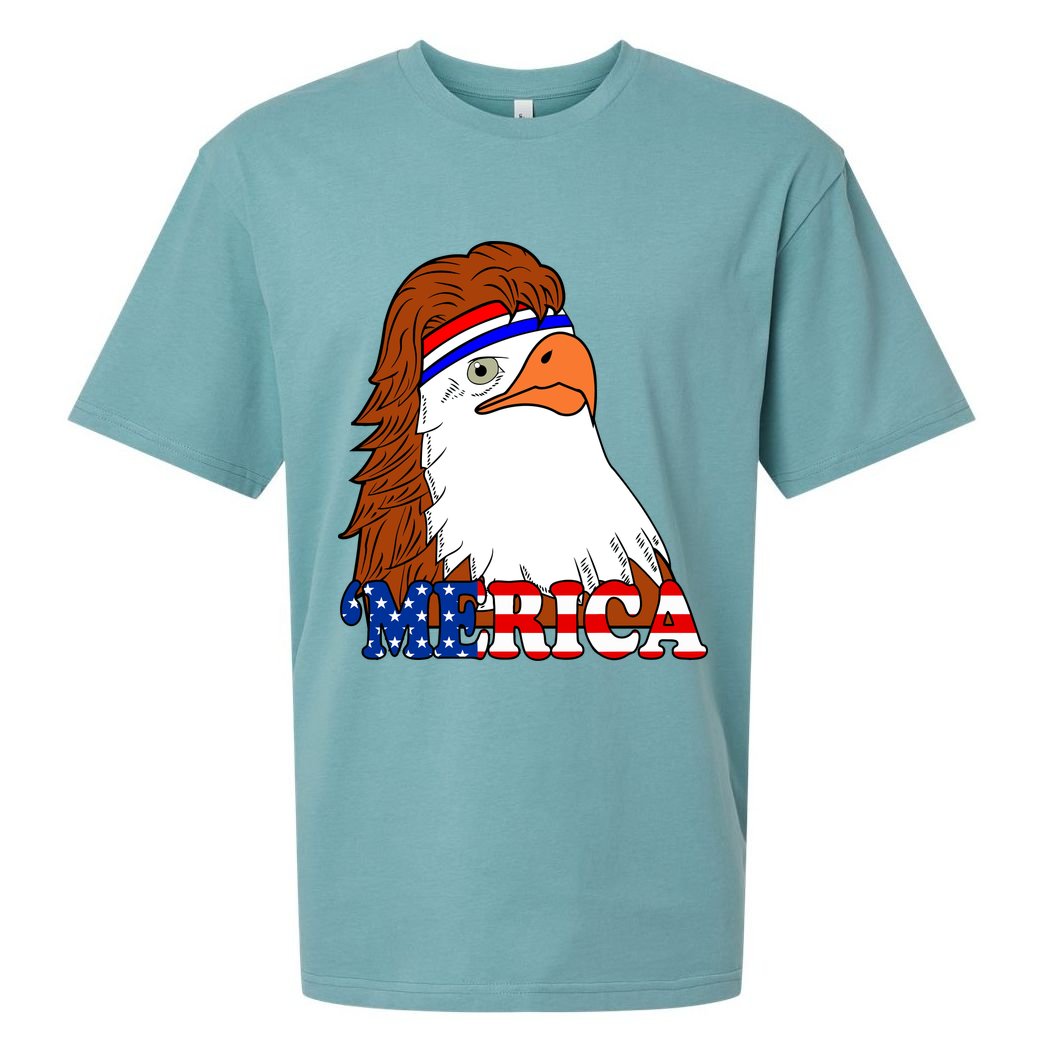 Merica Bald Eagle Retro USA Flag Sueded Cloud Jersey T-Shirt