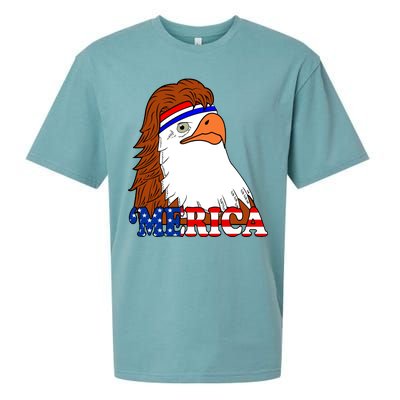 Merica Bald Eagle Retro USA Flag Sueded Cloud Jersey T-Shirt